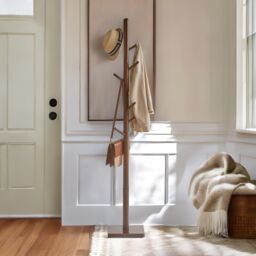 FURNOS Wooden Square Base Coat Stand With 8 Hooks Brown - thumbnail 2