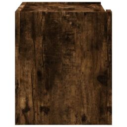 Berkfield Home Wall-mounted Bedside Cabinet Smoked Oak 45x30x35 cm in Brown - Size: 45 x 30 x 35 cm - thumbnail 5