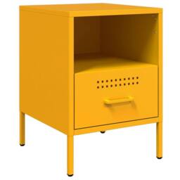 Berkfield Home Bedside Cabinets 2 pcs Mustard Yellow 36x39x50.5 cm Steel - thumbnail 5