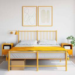 Berkfield Home Bedside Cabinets 2 pcs Mustard Yellow 36x39x50.5 cm Steel - thumbnail 2