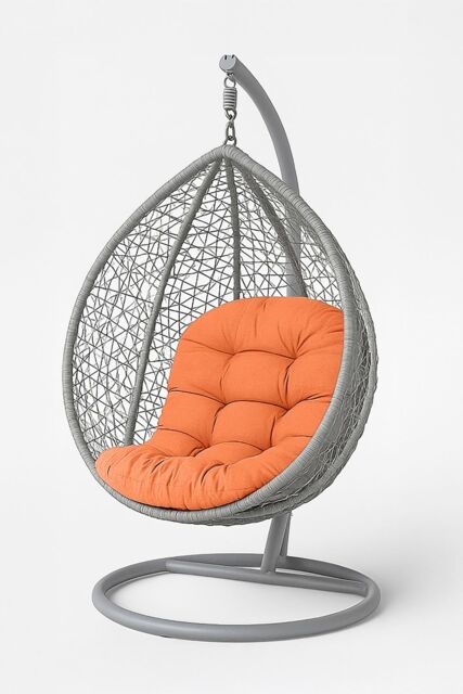 Homescapes Luxury Egg Chair Cushion, Hanging Basket Swing Chair Cushion in Burnt Orange