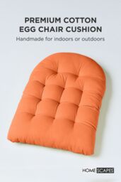 Homescapes Luxury Egg Chair Cushion, Hanging Basket Swing Chair Cushion in Burnt Orange - thumbnail 2