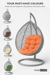 Homescapes Luxury Egg Chair Cushion, Hanging Basket Swing Chair Cushion in Burnt Orange - thumbnail 6