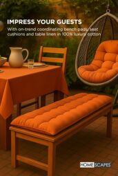 Homescapes Luxury Egg Chair Cushion, Hanging Basket Swing Chair Cushion in Burnt Orange - thumbnail 7
