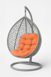 Homescapes Luxury Egg Chair Cushion, Hanging Basket Swing Chair Cushion in Burnt Orange - thumbnail 1