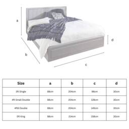 Aspire Camden Grey Linen Ottoman Storage Bed Quilted End Lift - Size: Double - thumbnail 7