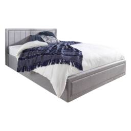Aspire Camden Grey Linen Ottoman Storage Bed Quilted End Lift - Size: Double - thumbnail 6