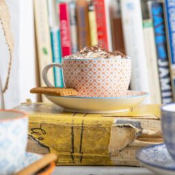 Nicola Spring 15 Piece Hand-Printed Tea Set in Orange - thumbnail 3