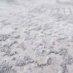 Kukoon Grey Gold Distressed Abstract Geometric Motif Rug - Size: 60 cm x 240 cm - thumbnail 5