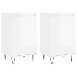 Berkfield Home Sideboards 2 pcs High Gloss White 40x35x70 cm Engineered Wood - Size: 40 x 35 x 70 cm - thumbnail 3