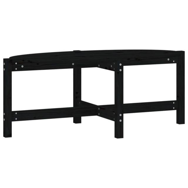 Berkfield Home Coffee Table Black 118x63x45 cm Solid Wood Pine - Size: 118 x 63 x 45 cm - image 1