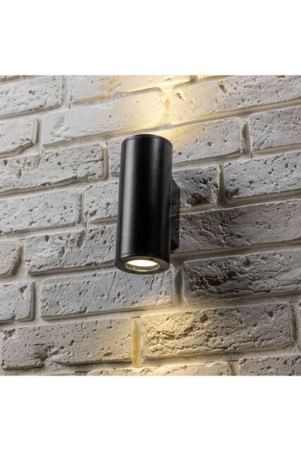 CGC Lighting 'Sherri' Black Cylinder Outdoor Up & Down Wall Light - image 1