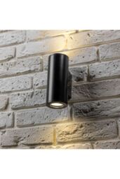 CGC Lighting 'Sherri' Black Cylinder Outdoor Up & Down Wall Light - thumbnail 1