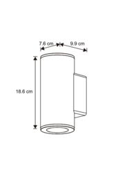 CGC Lighting 'Sherri' Black Cylinder Outdoor Up & Down Wall Light - thumbnail 6
