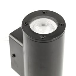 CGC Lighting 'Sherri' Black Cylinder Outdoor Up & Down Wall Light - thumbnail 9