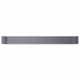 Berkfield Home Garden Raised Bed Powder-coated Steel 368x80x36 cm Anthracite in Charcoal - Size: 368 x 80 x 36 cm - thumbnail 1