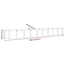 Berkfield Home Garden Raised Bed Powder-coated Steel 368x80x36 cm Anthracite in Charcoal - Size: 368 x 80 x 36 cm - thumbnail 6