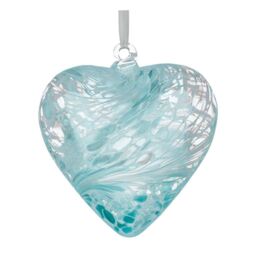 Sienna Glass 8cm Friendship Heart Pastel Blue