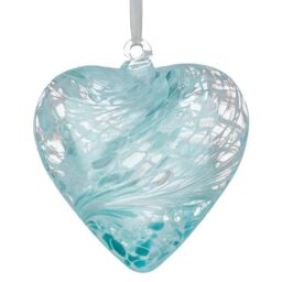 Sienna Glass 8cm Friendship Heart Pastel Blue - thumbnail 4