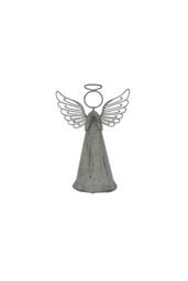 KDMD Rustic Metal Standing Angel Decor for Home & Spiritual Spaces in Grey
