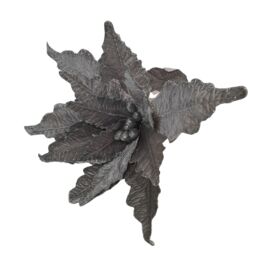 Samuel Alexander 68cm Silver Velvet Poinsettia Stem with 2 Flowers Christmas Decoration - thumbnail 6