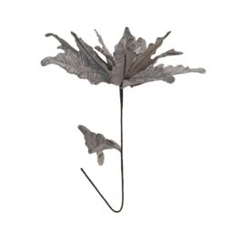Samuel Alexander 68cm Silver Velvet Poinsettia Stem with 2 Flowers Christmas Decoration - thumbnail 2