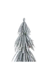 KDMD Small Snowy Tree in Wood Log - Winter Decor & Gift Idea in White - thumbnail 2