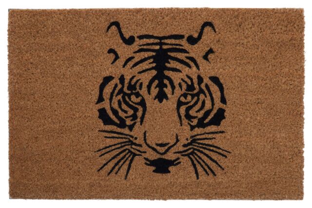 Orsina Tiger Face Doormat in Brown - Size: 100 cm diameter - image 1