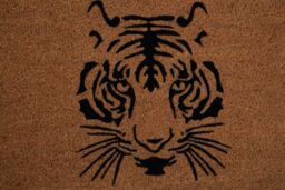 Orsina Tiger Face Doormat in Brown - Size: 100 cm diameter - thumbnail 5