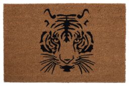 Orsina Tiger Face Doormat in Brown - Size: 100 cm diameter - thumbnail 1