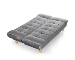 Home Detail Macy Velvet Sofa Bed With Tufted Detail & Wooden Legs in Light Grey - thumbnail 4