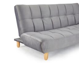 Home Detail Macy Velvet Sofa Bed With Tufted Detail & Wooden Legs in Light Grey - thumbnail 2