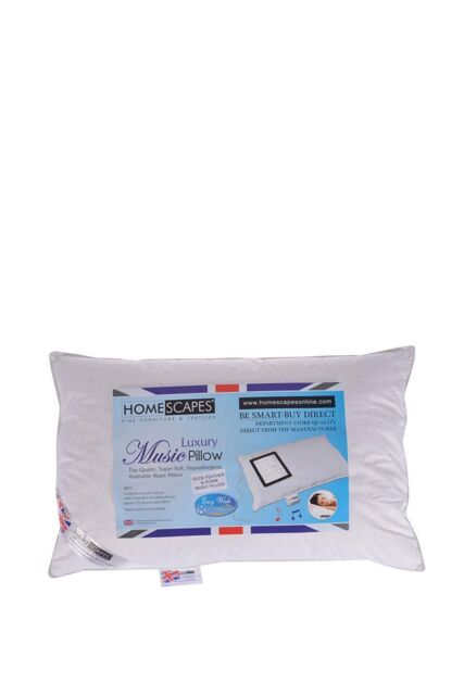 Homescapes Duck Feather & Down Music Pillow With Speakers in White - image 1
