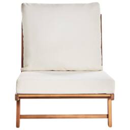 Wyld and Coco Low Chair - Slipper Design with Off-White Removable Cushions in Brown - thumbnail 5