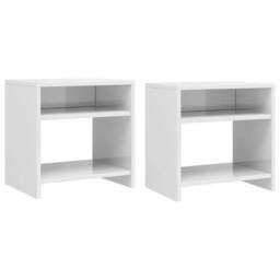 Berkfield Home Elegant Bedside Cabinets 2 pcs High Gloss White 40x30x40 cm Engin - Size: 40 x 30 x 40 cm - thumbnail 2