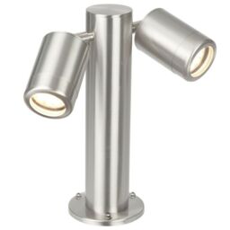 Loops IP65 Twin Outdoor Lamp Post Bollard Light Adjustable GU10 Marine Grade Steel in Metallics