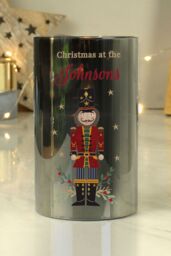 Personalised Memento Company Personalised Christmas Nutcracker Smoked LED Candle in Black - thumbnail 4