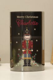 Personalised Memento Company Personalised Christmas Nutcracker Smoked LED Candle in Black - thumbnail 3