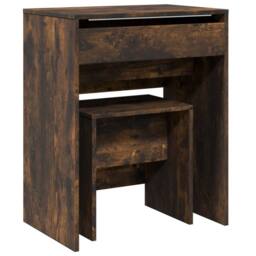 Berkfield Home Dressing Table & Stool Smoked Oak 60x40x113.5 cm in Brown