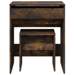 Berkfield Home Dressing Table & Stool Smoked Oak 60x40x113.5 cm in Brown - thumbnail 5