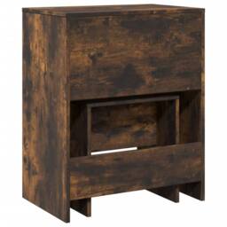 Berkfield Home Dressing Table & Stool Smoked Oak 60x40x113.5 cm in Brown - thumbnail 7