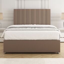 "BSSPOKE Sienna Plush Divan Bed Set 24""Headboard 2Drawers Same Side & Mattress in Bronze - Size: Super King" - thumbnail 2