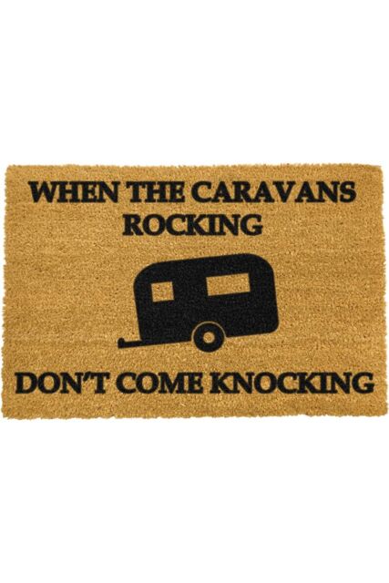 Artsy Mats If the Caravan is Rocking Don't Come Knocking Doormat in Black - Size: 40 cm x 60 cm - image 1