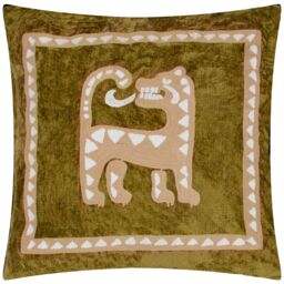 Wylder Tropics Dynasty Tiger Abstract Polyester Filled Cushion in Light Green - Size: 50 cm x 50 cm - thumbnail 1