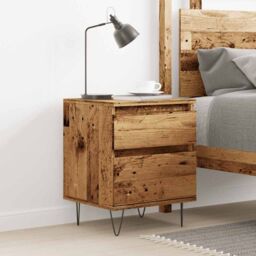 Berkfield Home Bedside Cabinet Old Wood 40x35x50 cm Engineered Wood in Brown - Size: 40 x 35 x 50 cm - thumbnail 3