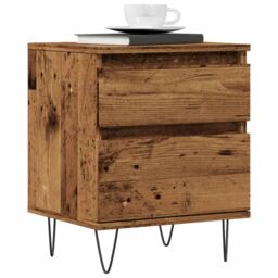 Berkfield Home Bedside Cabinet Old Wood 40x35x50 cm Engineered Wood in Brown - Size: 40 x 35 x 50 cm - thumbnail 1