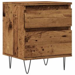 Berkfield Home Bedside Cabinet Old Wood 40x35x50 cm Engineered Wood in Brown - Size: 40 x 35 x 50 cm - thumbnail 2