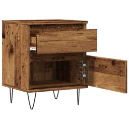 Berkfield Home Bedside Cabinet Old Wood 40x35x50 cm Engineered Wood in Brown - Size: 40 x 35 x 50 cm - thumbnail 4
