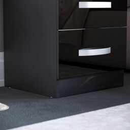 Home Discount Vida Designs Hulio 2 GLOSS DRAWERS Bedside Cabinet Bedroom Furniture in Black - thumbnail 5