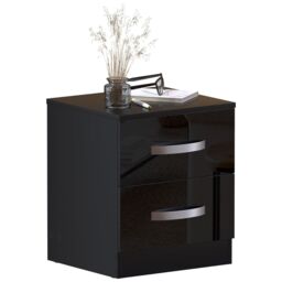 Home Discount Vida Designs Hulio 2 GLOSS DRAWERS Bedside Cabinet Bedroom Furniture in Black - thumbnail 6